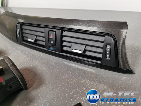 WRAPPING SERVICE - BMW F3X INTERIOR TRIM SET - BLACK BRUSHED ALUMINIUM STEEL - F30 F31 F32 F33 F36