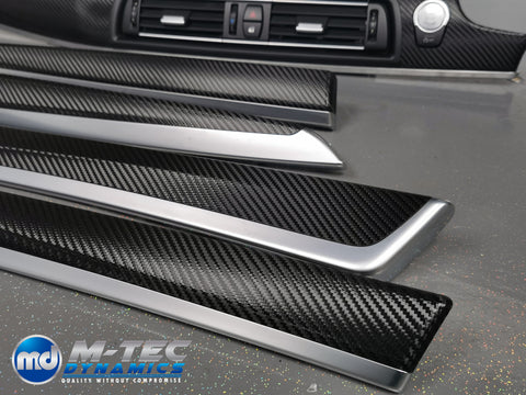 BMW F10 F11 AUTO INTERIOR TRIM SET - DEEP TEXTURED GLOSSY BLACK CARBON (MTD-TEX)