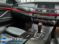 BMW F10 F11 AUTO INTERIOR TRIM SET - TEXTURED GLOSSY BLACK CARBON / RED ACCENT (MTD-TEX)