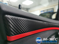 BMW F10 F11 AUTO INTERIOR TRIM SET - TEXTURED GLOSSY BLACK CARBON / RED ACCENT (MTD-TEX)