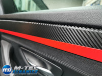 BMW F10 F11 AUTO INTERIOR TRIM SET - TEXTURED GLOSSY BLACK CARBON / RED ACCENT (MTD-TEX)