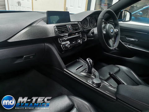 WRAPPING SERVICE - BMW F3X INTERIOR TRIM SET - BLACK BRUSHED ALUMINIUM STEEL - F30 F31 F32 F33 F36