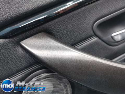 WRAPPING SERVICE - BMW F3X INTERIOR TRIM SET - BLACK BRUSHED ALUMINIUM STEEL - F30 F31 F32 F33 F36