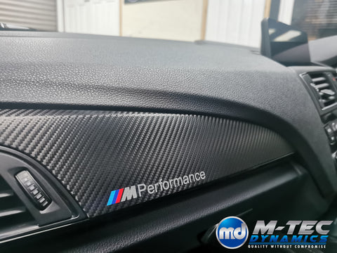 WRAPPING SERVICE - BMW F2X INTERIOR TRIM SET - DEEP TEXTURED GLOSSY CARBON / GLOSS BLACK ACCENT (MTD-TEX) - F20 F21 F22 F23