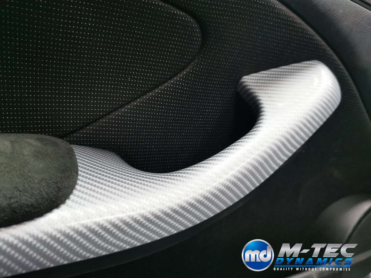 REMOVAL, WRAP & REFIT SERVICE - BMW E46 COUPE / CONVERTIBLE INTERIOR TRIM SET - SILVER CARBON