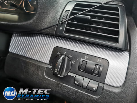 WRAPPING SERVICE - BMW E46 COUPE / CONVERTIBLE INTERIOR TRIM SET - SILVER CARBON