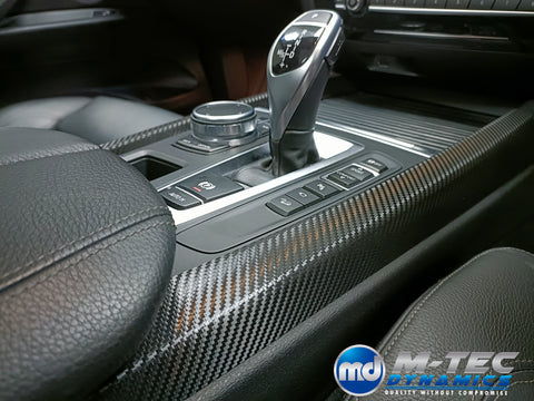 BMW X5 F15 INTERIOR TRIM SET WRAPPING SERVICE - DEEP TEXTURED GLOSSY BLACK CARBON