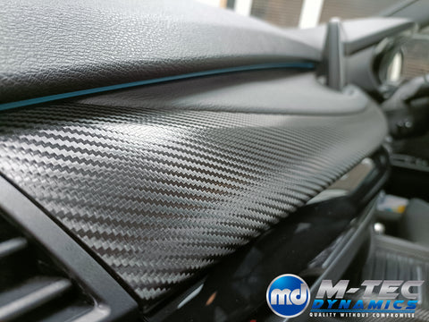 BMW X5 F15 INTERIOR TRIM SET WRAPPING SERVICE - DEEP TEXTURED GLOSSY BLACK CARBON