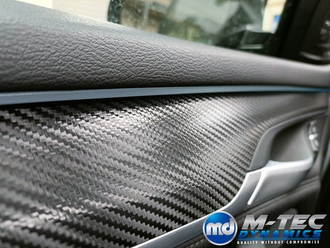 BMW X5 F15 INTERIOR TRIM SET WRAPPING SERVICE - DEEP TEXTURED GLOSSY BLACK CARBON