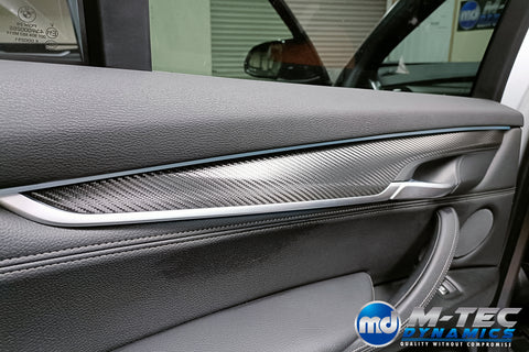 BMW X5 F15 INTERIOR TRIM SET WRAPPING SERVICE - DEEP TEXTURED GLOSSY BLACK CARBON