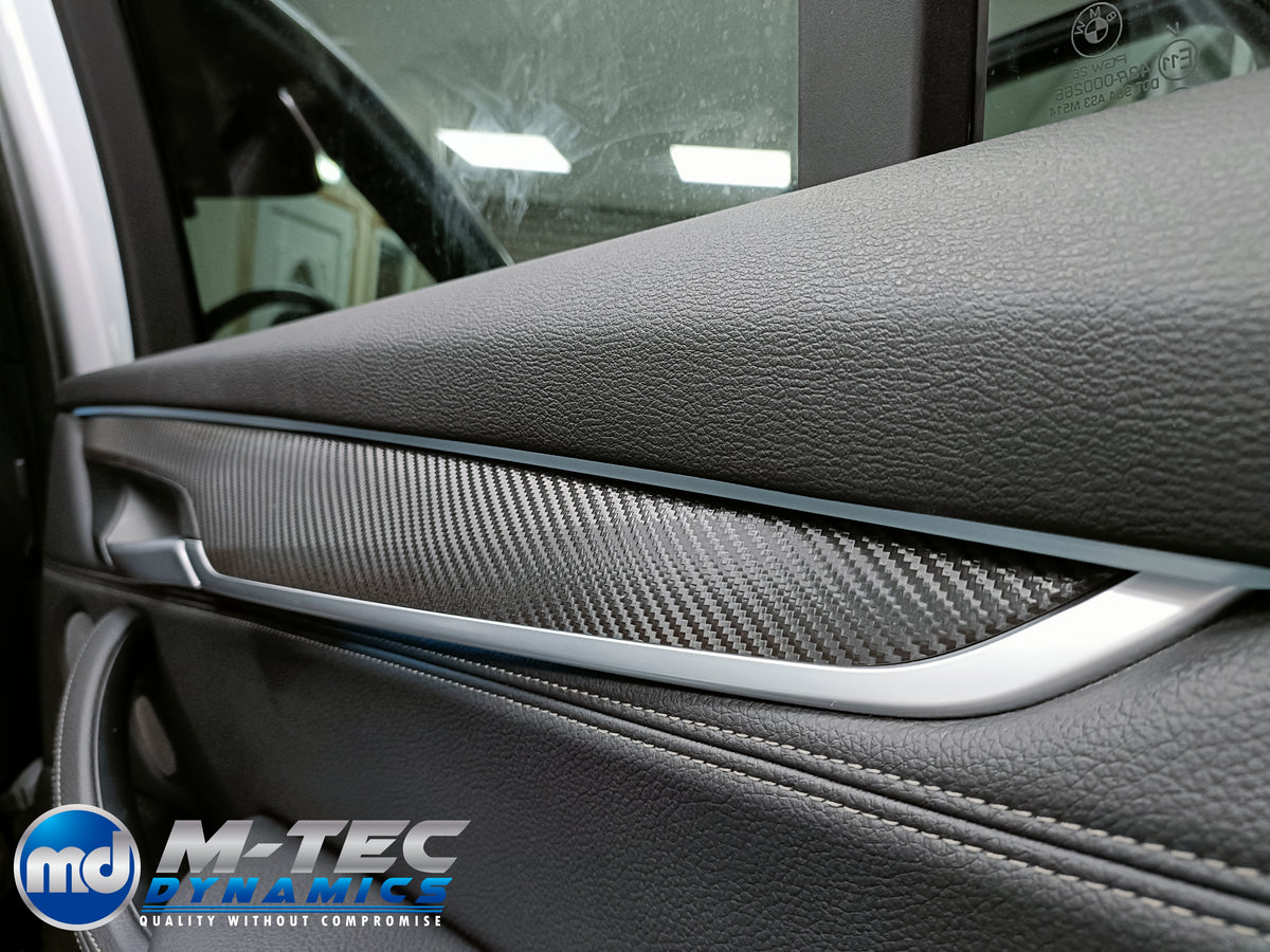 BMW X5 F15 INTERIOR TRIM SET WRAPPING SERVICE - DEEP TEXTURED GLOSSY BLACK CARBON