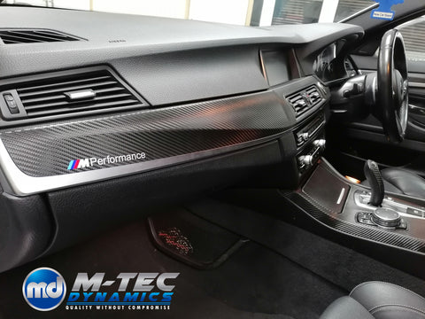 WRAPPING SERVICE - BMW F10 F11 INTERIOR TRIM SET - DEEP TEXTURED GLOSSY BLACK CARBON (MTD-TEX)