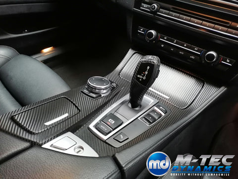 WRAPPING SERVICE - BMW F10 F11 INTERIOR TRIM SET - DEEP TEXTURED GLOSSY BLACK CARBON (MTD-TEX)