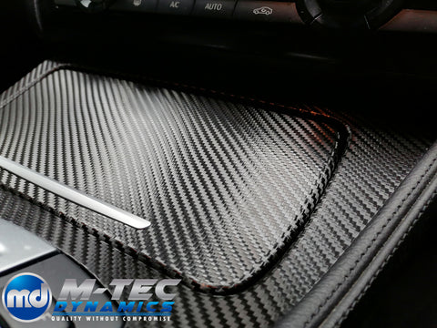 WRAPPING SERVICE - BMW F10 F11 INTERIOR TRIM SET - DEEP TEXTURED GLOSSY BLACK CARBON (MTD-TEX)