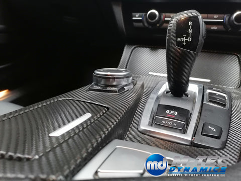 WRAPPING SERVICE - BMW F10 F11 INTERIOR TRIM SET - DEEP TEXTURED GLOSSY BLACK CARBON (MTD-TEX)