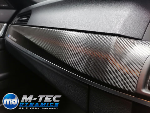 WRAPPING SERVICE - BMW F10 F11 INTERIOR TRIM SET - DEEP TEXTURED GLOSSY BLACK CARBON (MTD-TEX)