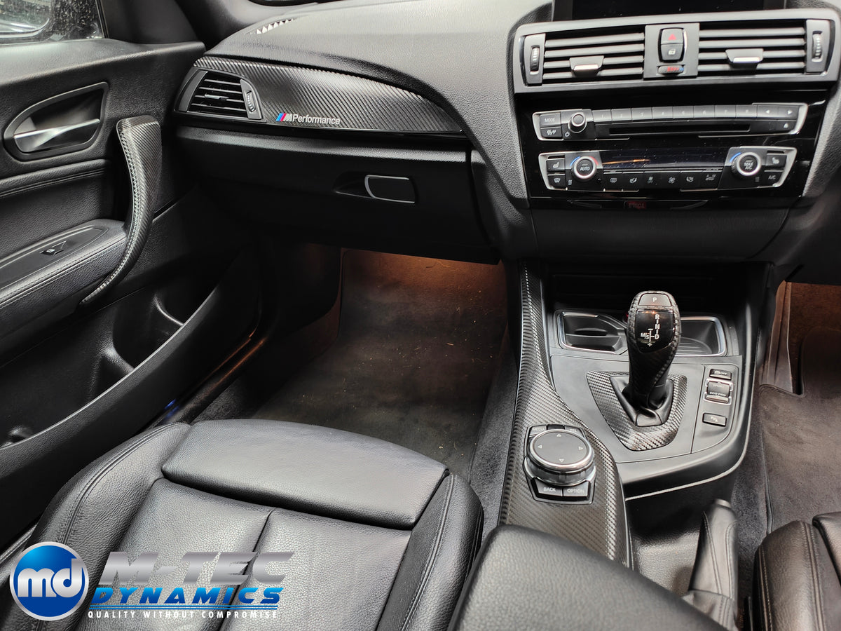 WRAPPING SERVICE - BMW F2X INTERIOR TRIM SET - TEXTURED CARBON / GLOSS BLACK ACCENT - F20 F21 F22 F23