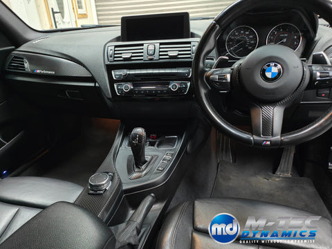 WRAPPING SERVICE - BMW F2X INTERIOR TRIM SET - DEEP TEXTURED GLOSSY CARBON / GLOSS BLACK ACCENT (MTD-TEX) - F20 F21 F22 F23