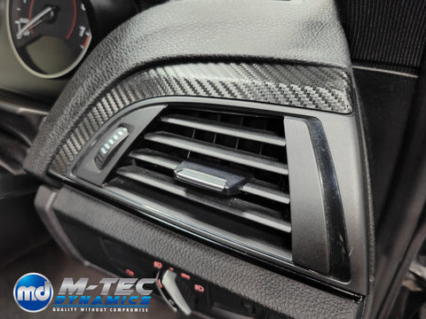 WRAPPING SERVICE - BMW F2X INTERIOR TRIM SET - DEEP TEXTURED GLOSSY CARBON / GLOSS BLACK ACCENT (MTD-TEX) - F20 F21 F22 F23