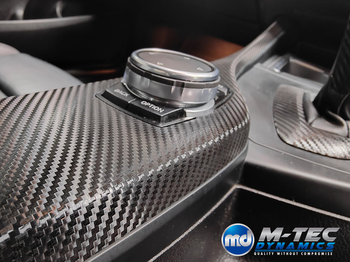 WRAPPING SERVICE - BMW F2X INTERIOR TRIM SET - TEXTURED CARBON / GLOSS BLACK ACCENT - F20 F21 F22 F23