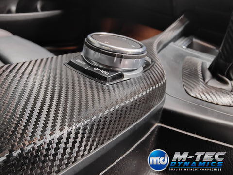 WRAPPING SERVICE - BMW F2X INTERIOR TRIM SET - DEEP TEXTURED GLOSSY CARBON / GLOSS BLACK ACCENT (MTD-TEX) - F20 F21 F22 F23