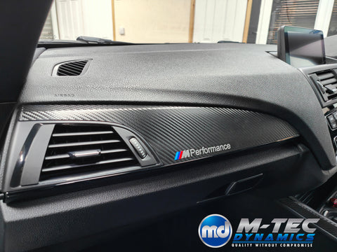 WRAPPING SERVICE - BMW F2X INTERIOR TRIM SET - DEEP TEXTURED GLOSSY CARBON / GLOSS BLACK ACCENT (MTD-TEX) - F20 F21 F22 F23