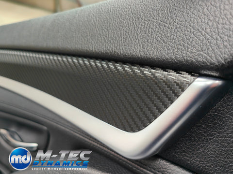 WRAPPING SERVICE - BMW F10 F11 INTERIOR TRIM SET - DEEP TEXTURED GLOSSY BLACK CARBON (MTD-TEX)