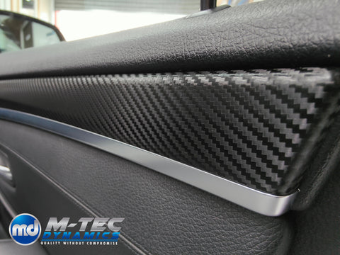 WRAPPING SERVICE - BMW F10 F11 INTERIOR TRIM SET - DEEP TEXTURED GLOSSY BLACK CARBON (MTD-TEX)