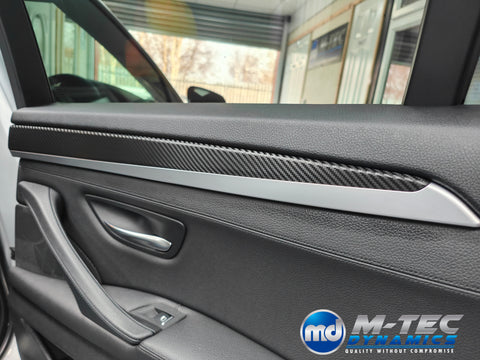 WRAPPING SERVICE - BMW F10 F11 INTERIOR TRIM SET - DEEP TEXTURED GLOSSY BLACK CARBON (MTD-TEX)