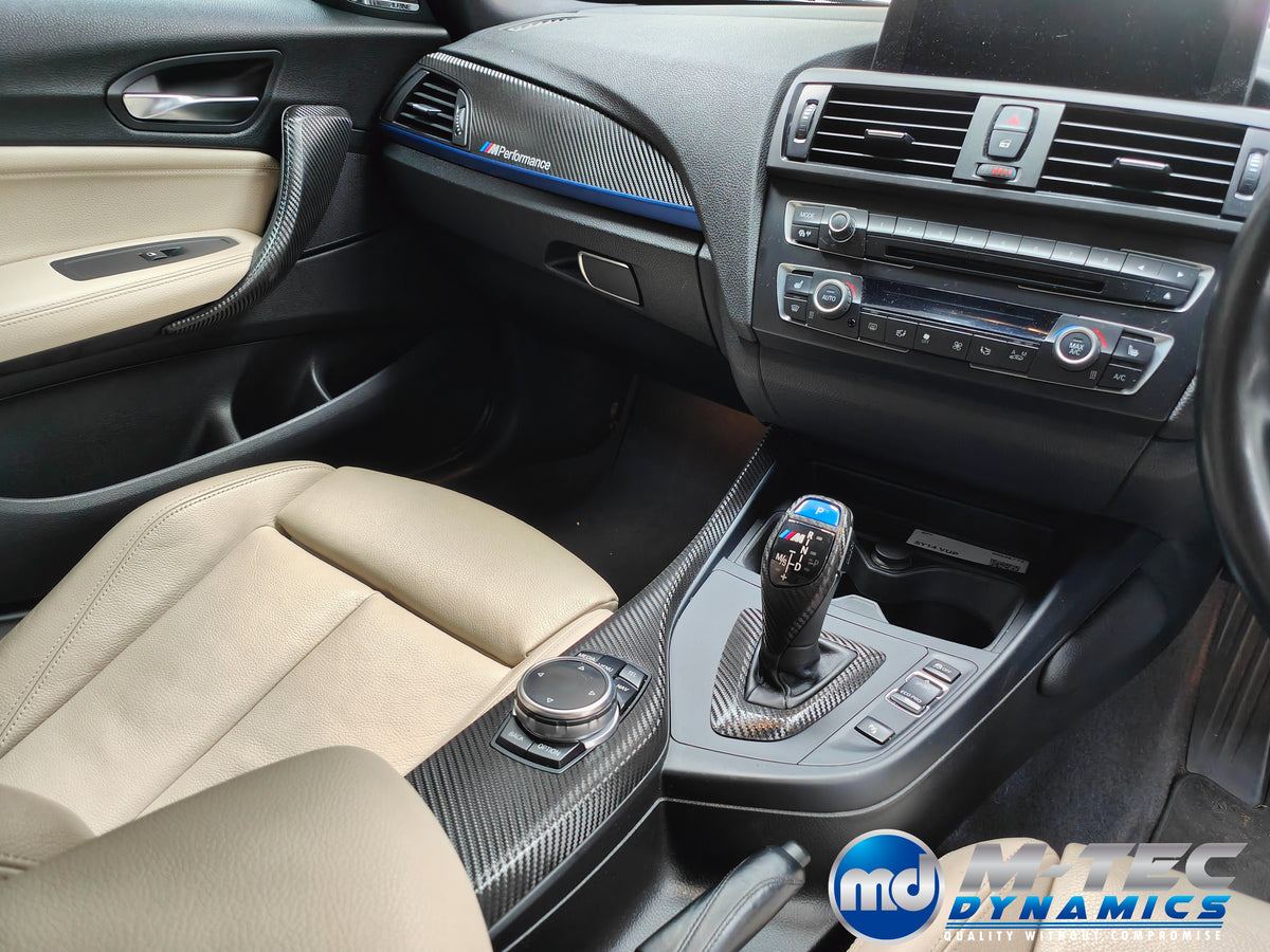 WRAPPING SERVICE - BMW F2X INTERIOR TRIM SET - TEXTURED CARBON / BLUE ACCENT - F20 F21 F22 F23