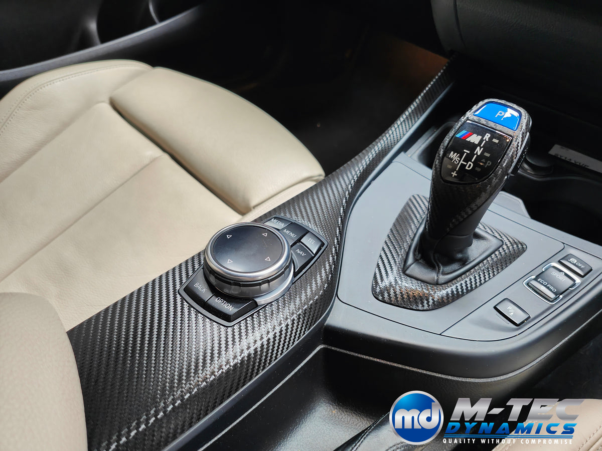 WRAPPING SERVICE - BMW F2X INTERIOR TRIM SET - TEXTURED CARBON / BLUE ACCENT - F20 F21 F22 F23