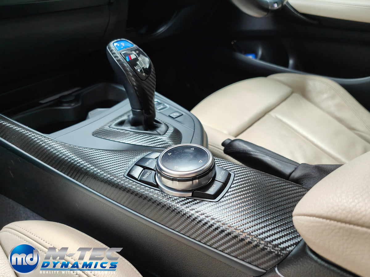 WRAPPING SERVICE - BMW F2X INTERIOR TRIM SET - TEXTURED CARBON / BLUE ACCENT - F20 F21 F22 F23