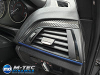 WRAPPING SERVICE - BMW F2X INTERIOR TRIM SET - TEXTURED CARBON / BLUE ACCENT - F20 F21 F22 F23