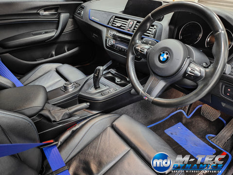 BMW F20 F21 F22 LCI-2 CUSTOM INTERIOR TRIM SET & SEAT BELT PACKAGE (BLUE)