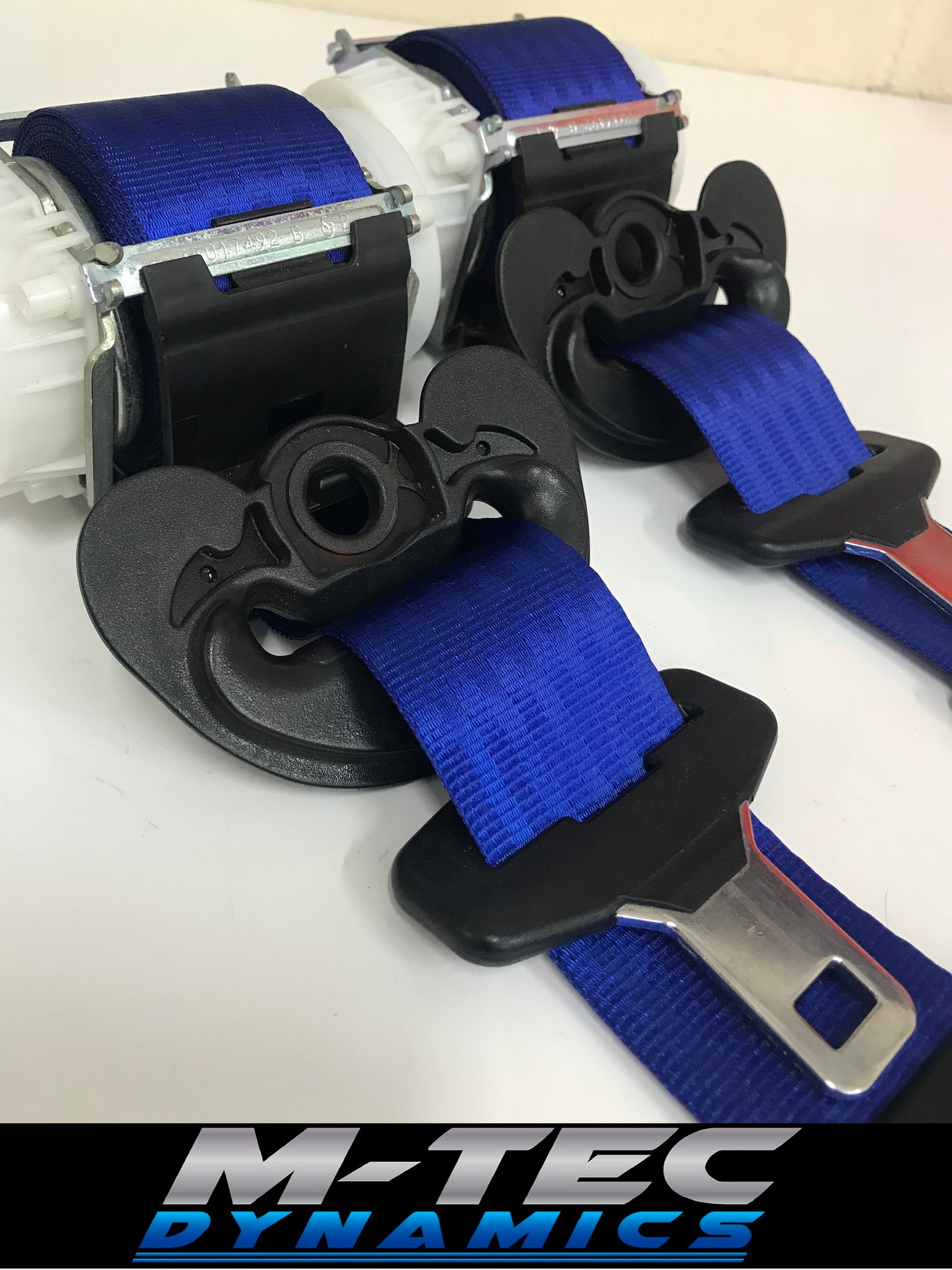 BMW E36 COUPE M3 CUSTOM BLUE FRONT SEAT BELT SET