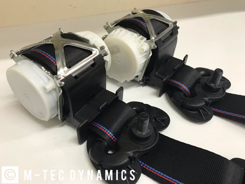 BMW E36 M3 CUSTOM M4 GTS COMPETITION STYLE TRI-COLOUR FRONT SEAT BELT SET