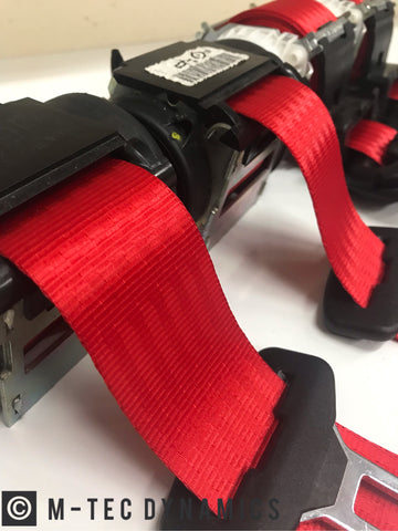 BMW E36 COUPE M3 CUSTOM RED FRONT SEAT BELT SET