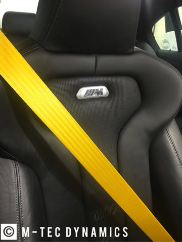 BMW E36 COUPE M3 CUSTOM YELLOW FRONT SEAT BELT SET