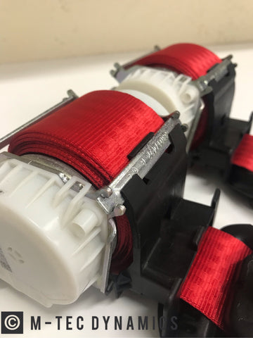 BMW E36 COUPE M3 CUSTOM RED FRONT SEAT BELT SET
