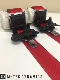 BMW E36 COUPE M3 CUSTOM RED FRONT SEAT BELT SET