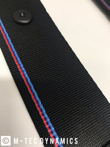BMW E36 M3 CUSTOM M4 GTS COMPETITION STYLE TRI-COLOUR FRONT SEAT BELT SET