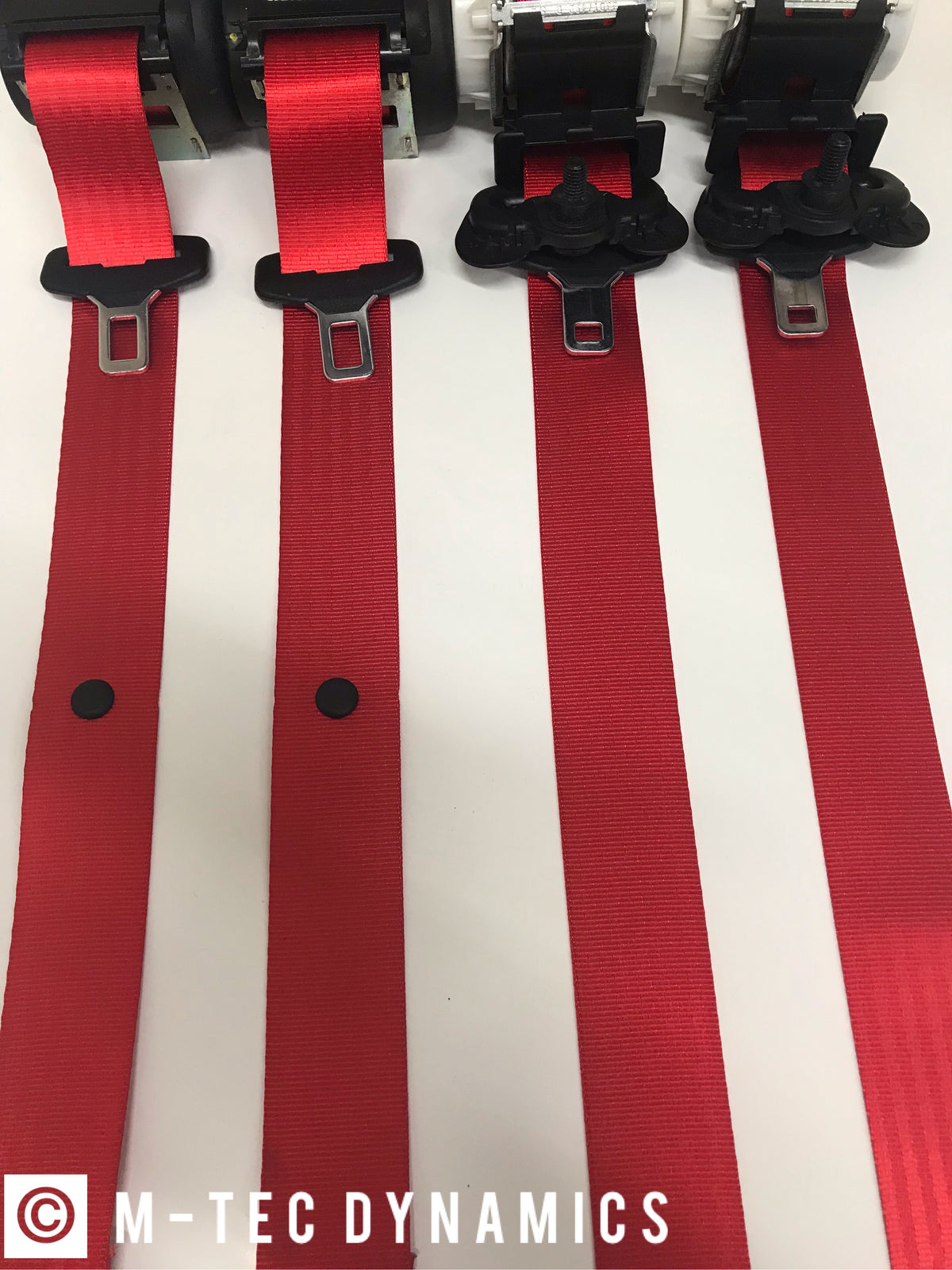 BMW E36 COUPE M3 CUSTOM RED FRONT SEAT BELT SET