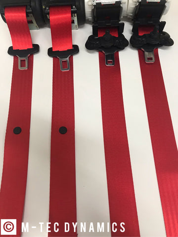 BMW E36 COUPE M3 CUSTOM RED FRONT SEAT BELT SET