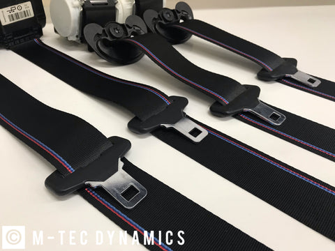 BMW E36 M3 CUSTOM M4 GTS COMPETITION STYLE TRI-COLOUR FRONT SEAT BELT SET