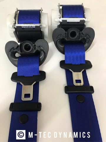 BMW E36 COUPE M3 CUSTOM BLUE FRONT SEAT BELT SET