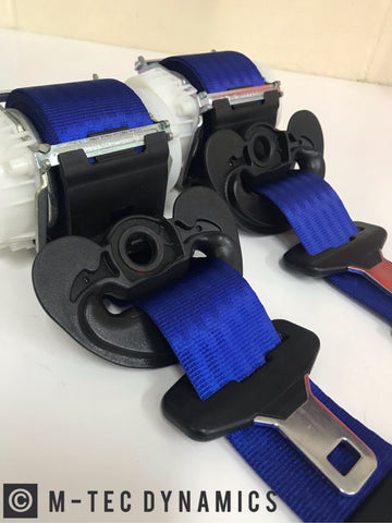 BMW E36 COUPE M3 CUSTOM BLUE FRONT SEAT BELT SET