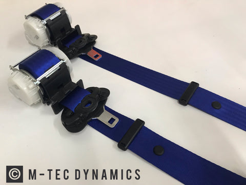 BMW E36 COUPE M3 CUSTOM BLUE FRONT SEAT BELT SET